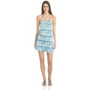 Rachel Pally Peggy Romper Playsuit Size XS Blue Aloha Halter Neck Modal